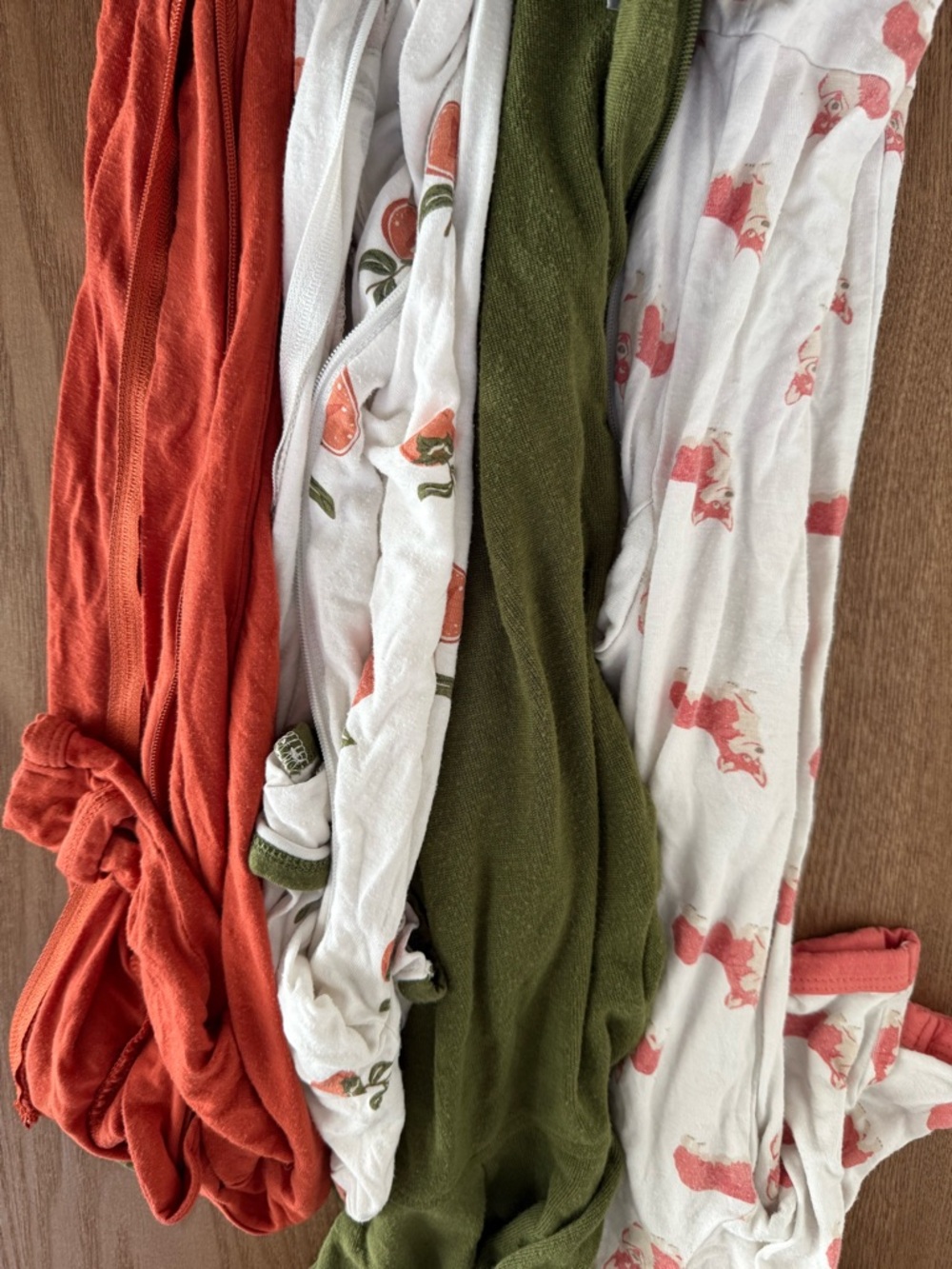 Kyte BABY Orange, Olive & White Patterned Baby One-Pieces Bodysuits